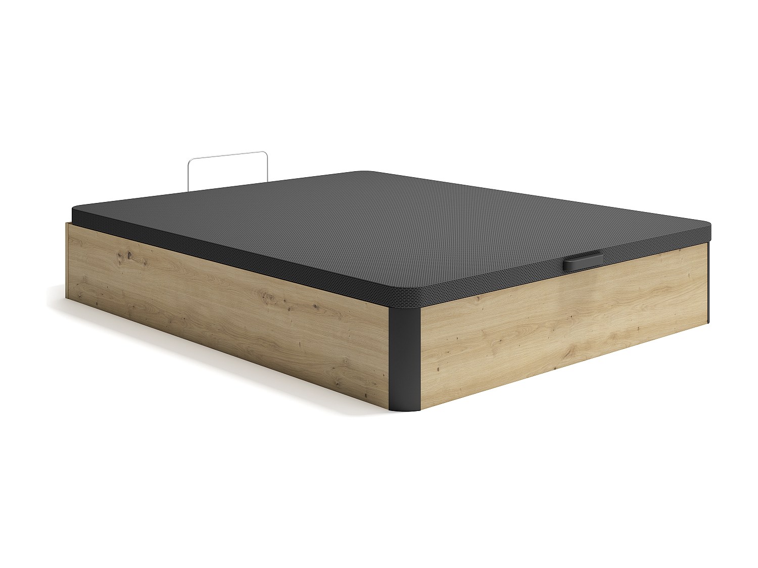 Bettgestell mit Bettkasten - 140 x 190 cm - Holzfarben hell & Schwarz - NAM günstig online kaufen