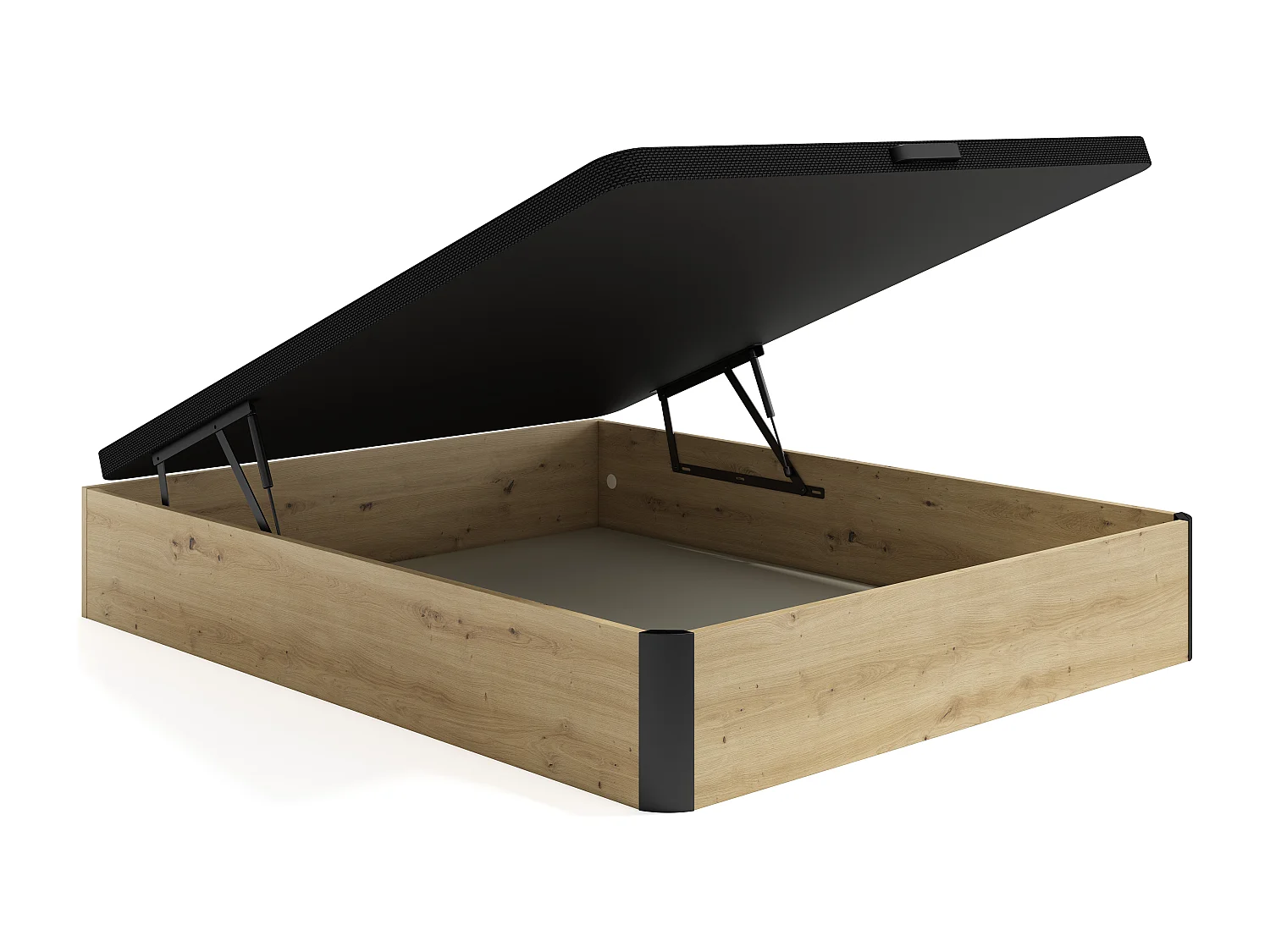 Sommier coffre 160 x 200 cm - Naturel clair et noir - NAMOSI de YSMÉE