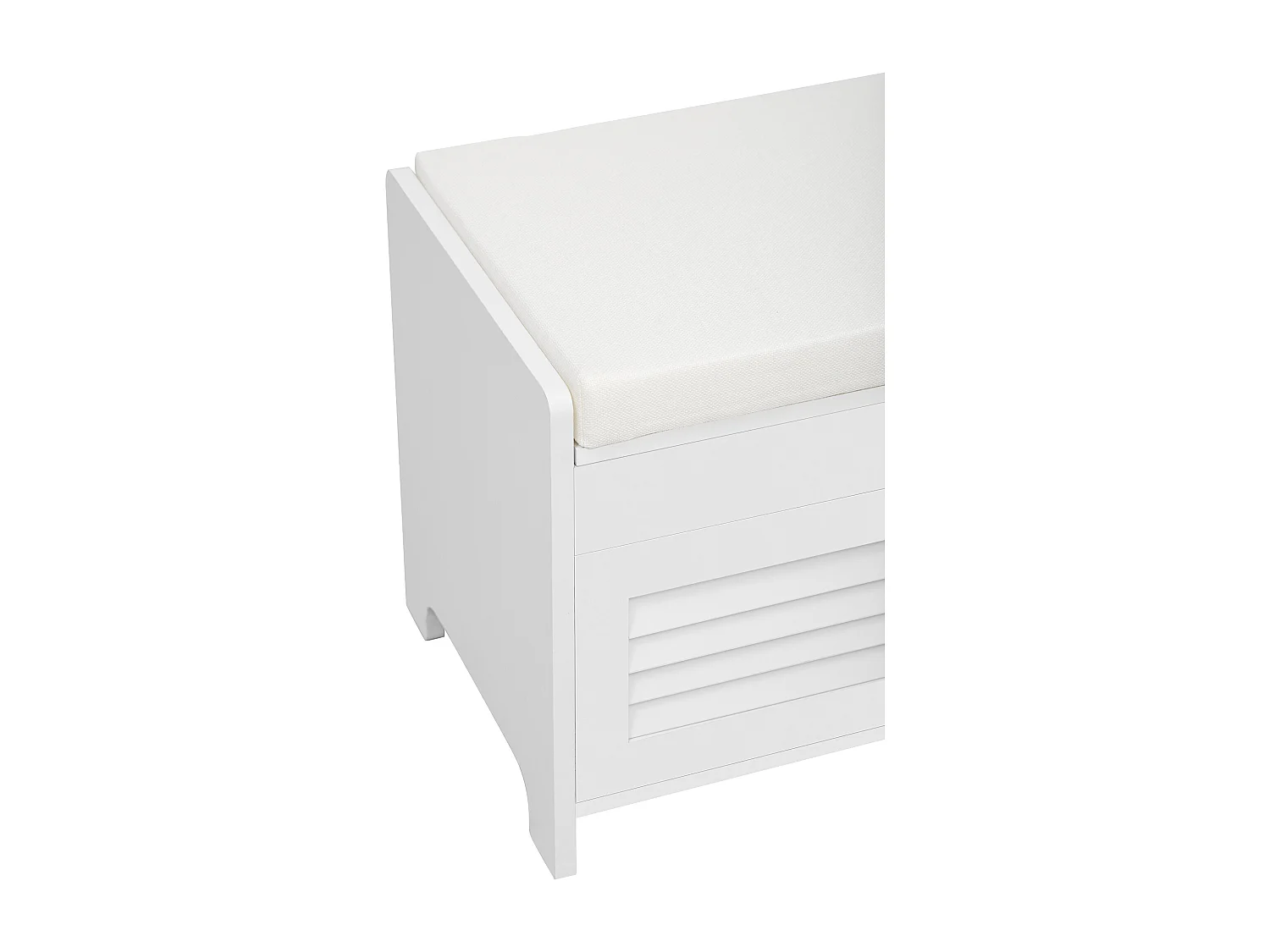 Banco zapatero moderno con asiento y 3 puertas - 110 x 40 x 50 cm - Madera MDF - Blanco