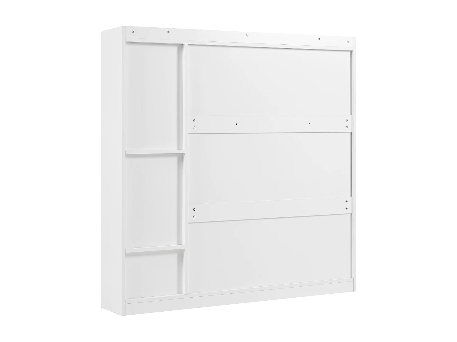 Meuble à chaussures avec 4 portes et 1 banc rabattable - 119 x 24 x 122 cm - Panneau de particules - Blanc