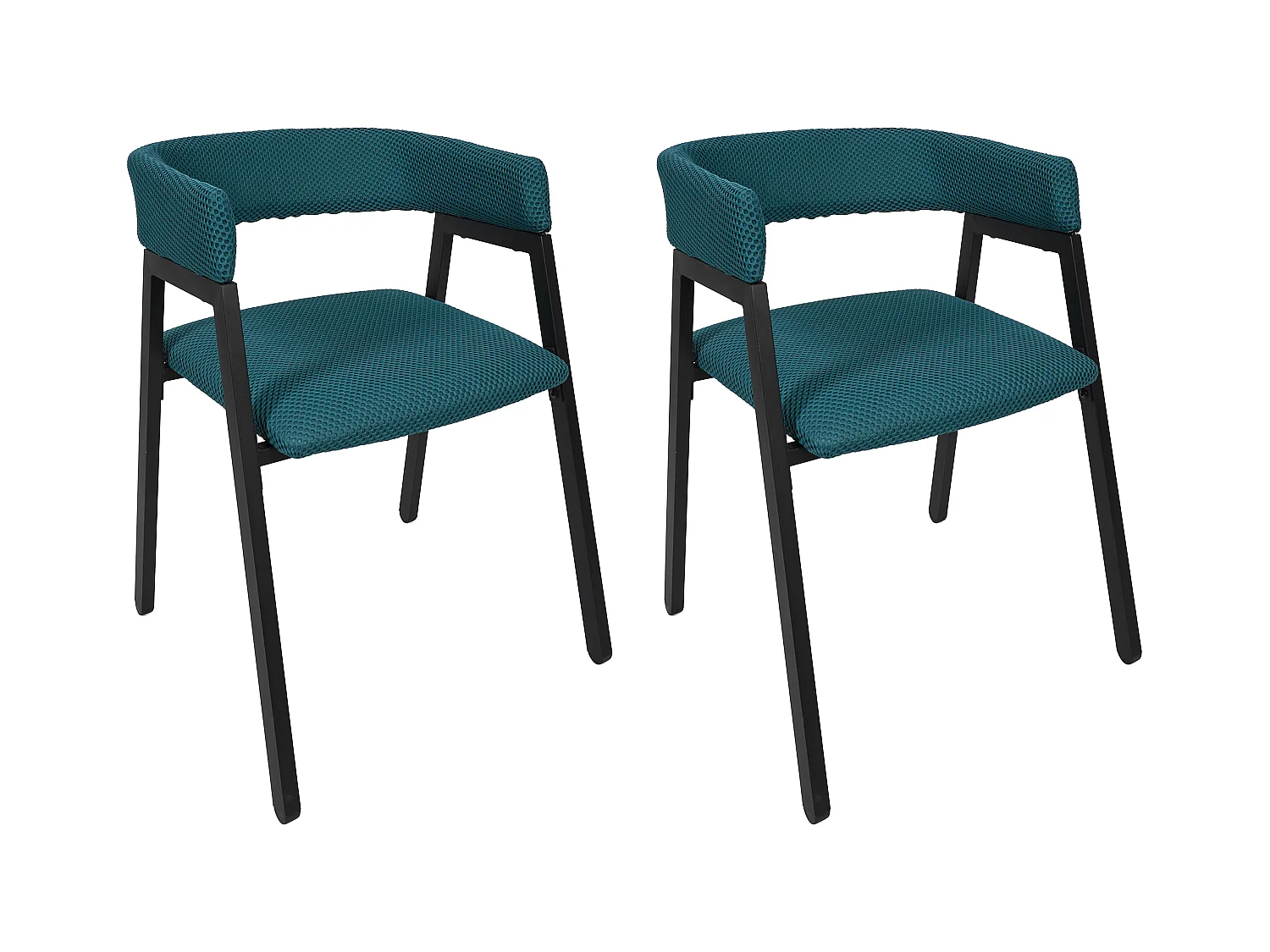 Fauteuil Design Atome Bleu - Lot De 2 Bleu