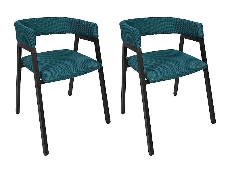 Fauteuil Design Atome Bleu - Lot De 2 Bleu