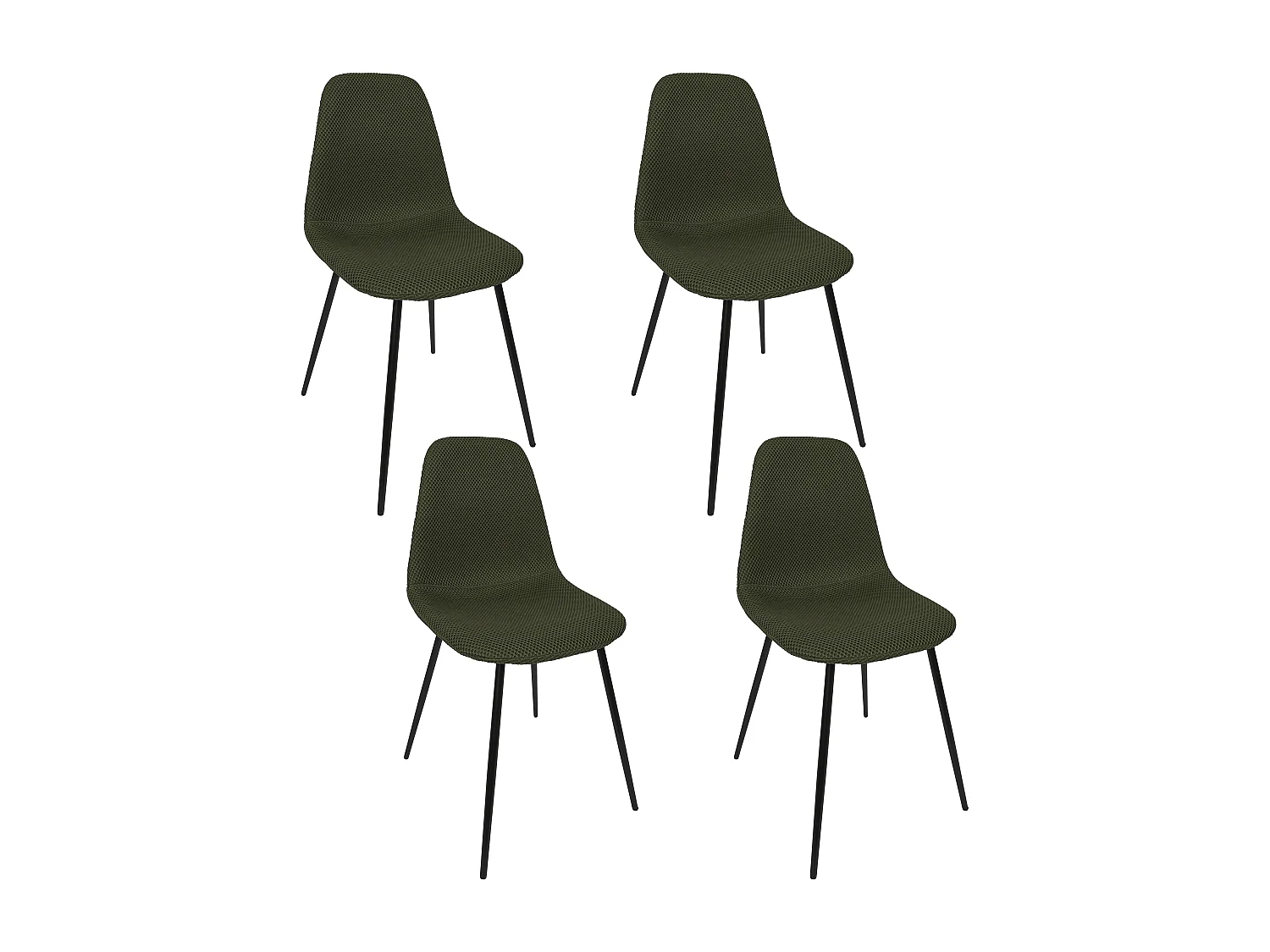 Chaise Atome Kaki - Lot De 4 Vert