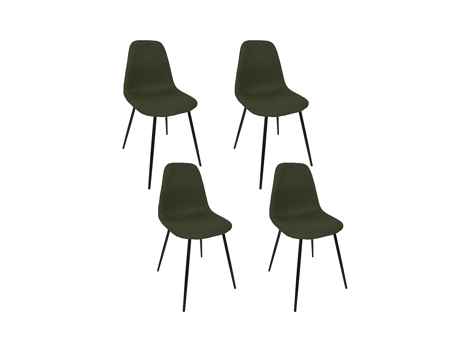 Chaise Atome Kaki - Lot De 4 Vert