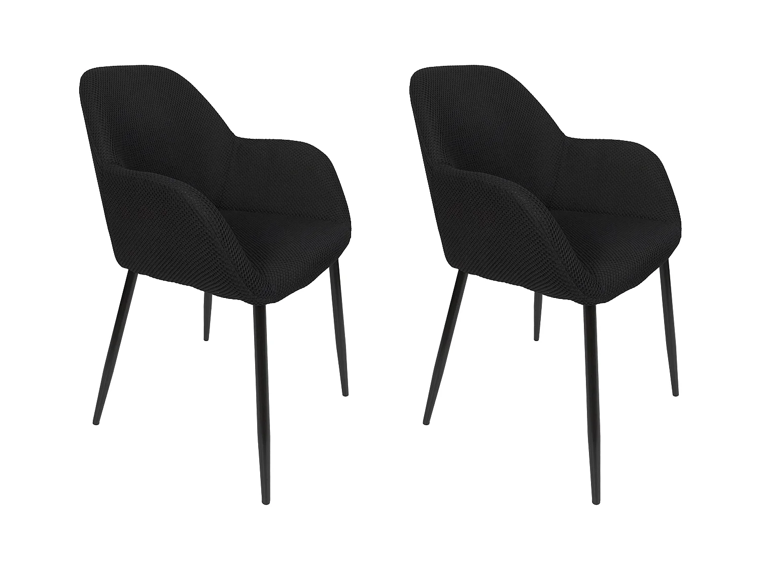 Fauteuil Atome Noir - Lot De 2 Noir