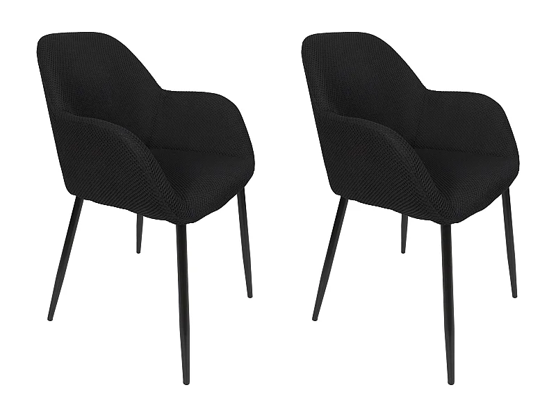 Fauteuil Atome Noir - Lot De 2 Noir