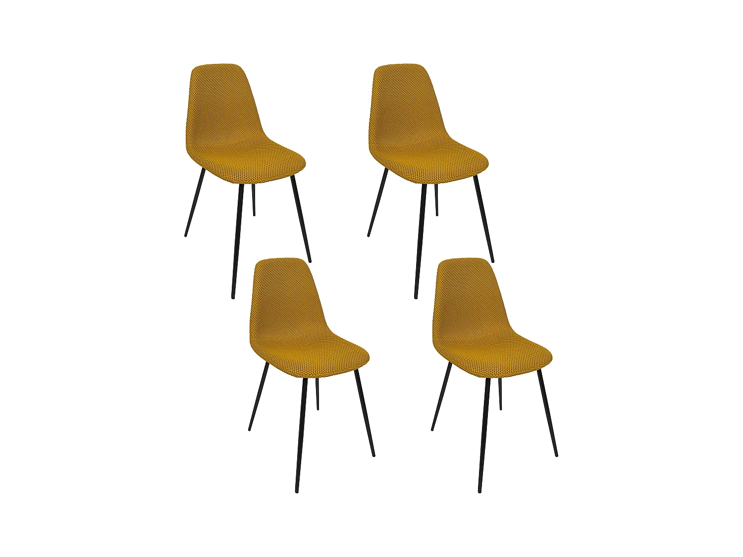 Chaise Atome Jaune - Lot De 4 Jaune