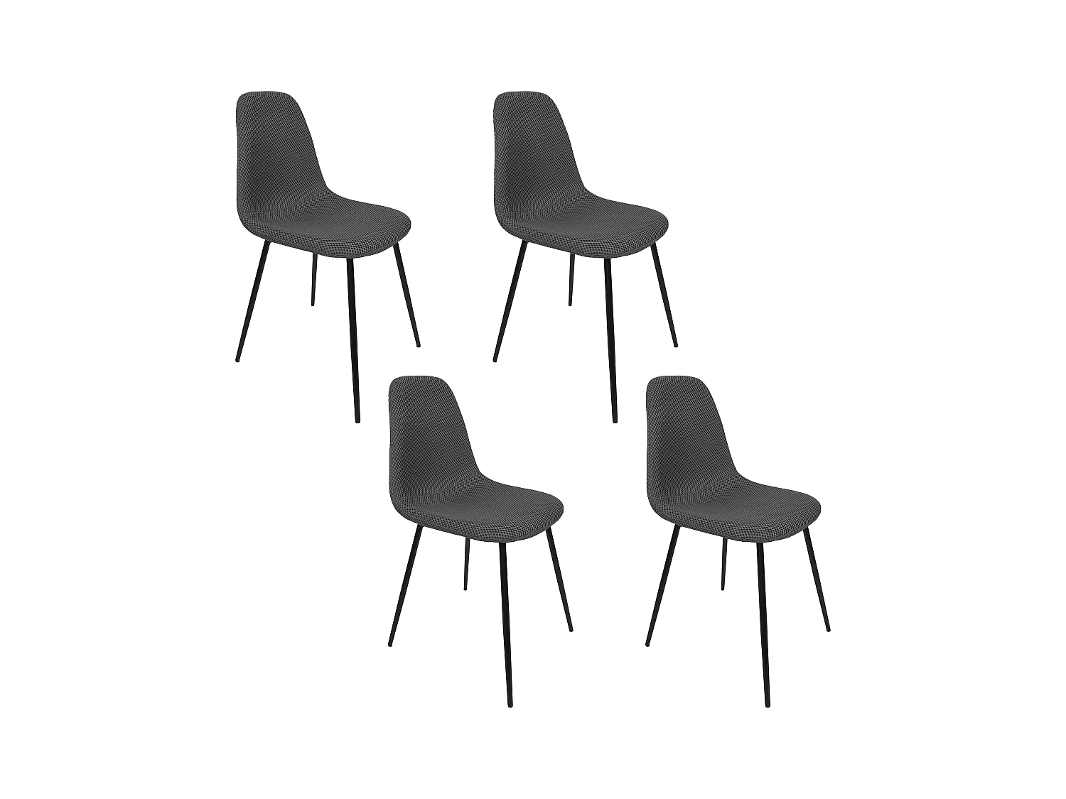 Chaise Atome Gris - Lot De 4 Gris, Noir