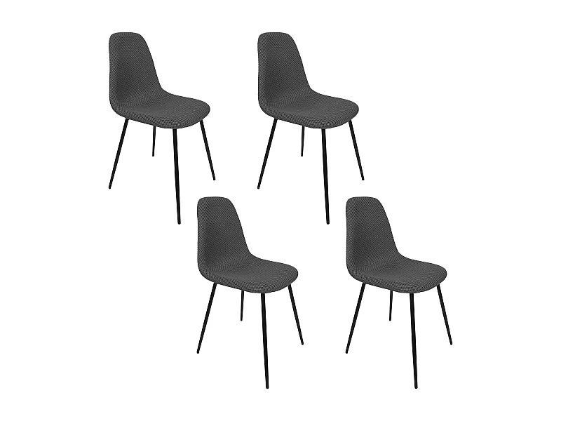 Chaise Atome Gris - Lot De 4 Gris, Noir