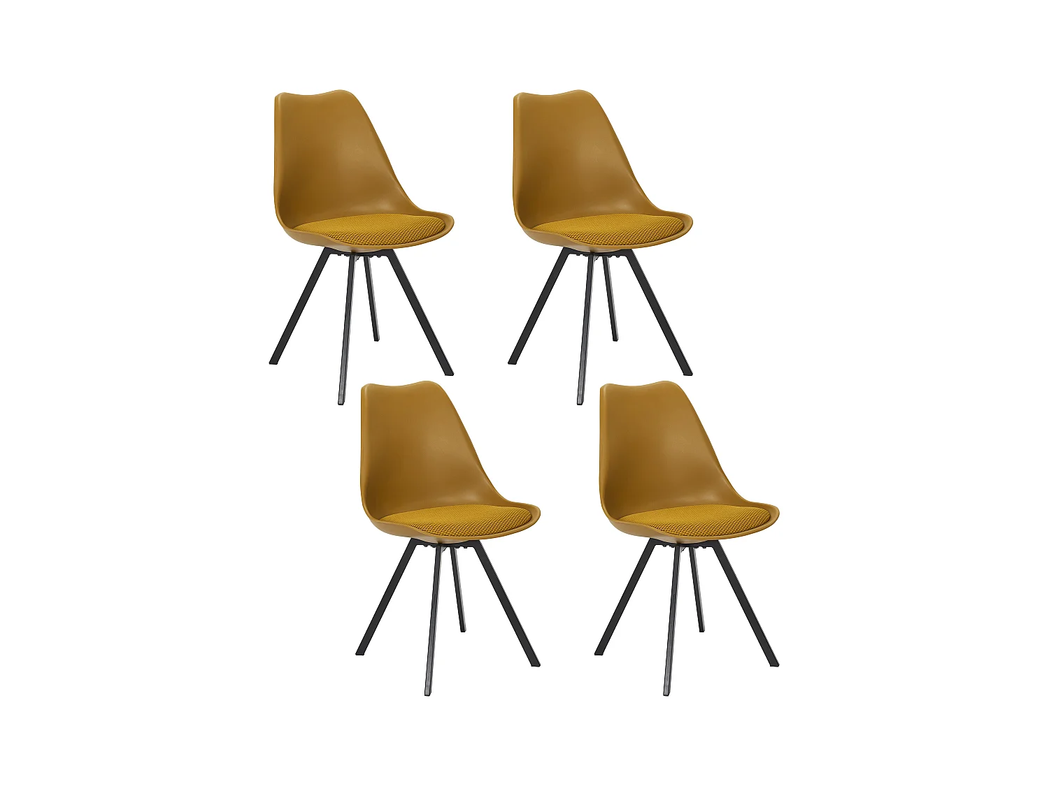 Chaise Avec Coussin Atome Jaune - Lot De 4 Jaune