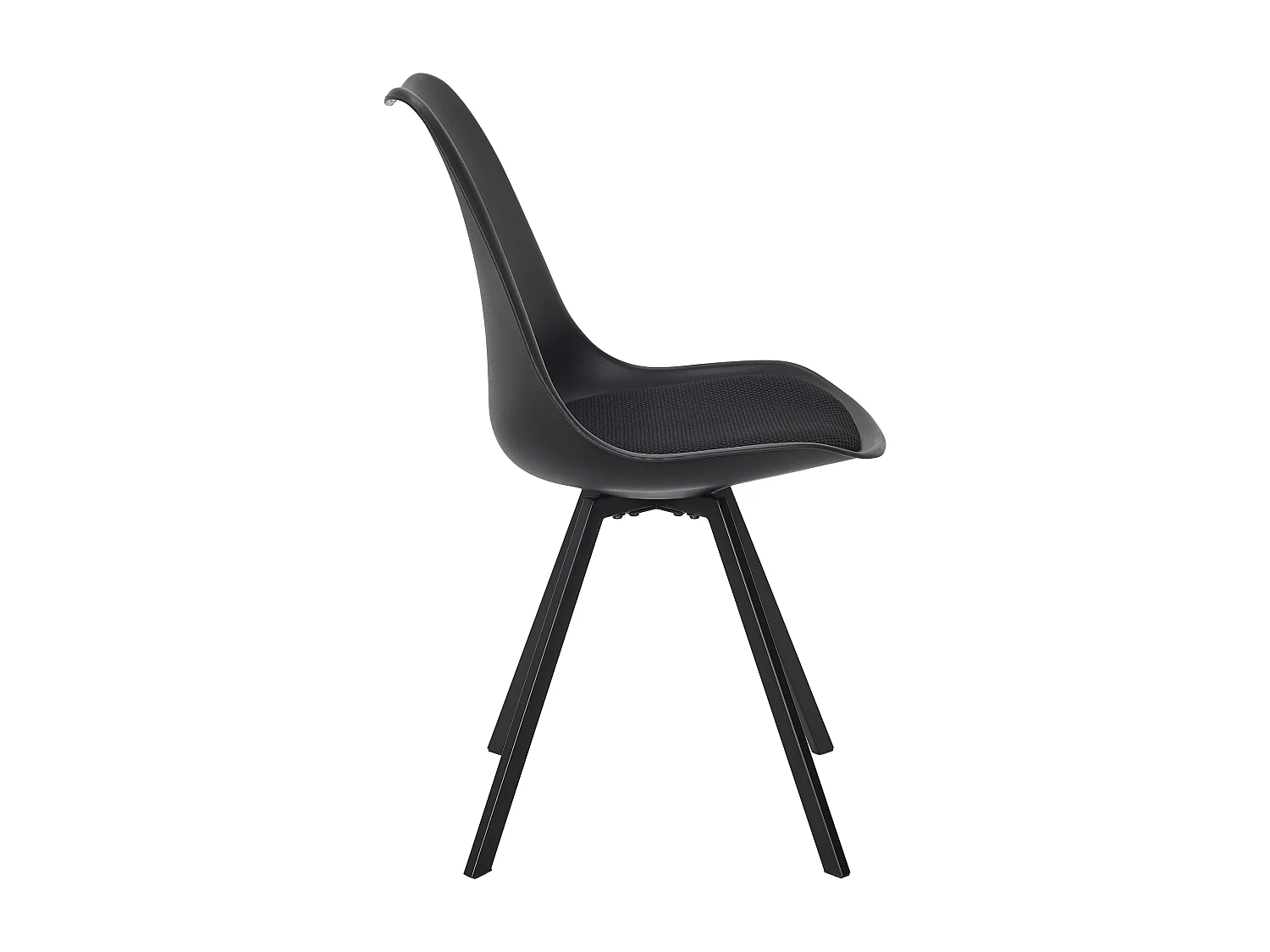 Chaise Avec Coussin Atome Noir - Lot De 4 Noir