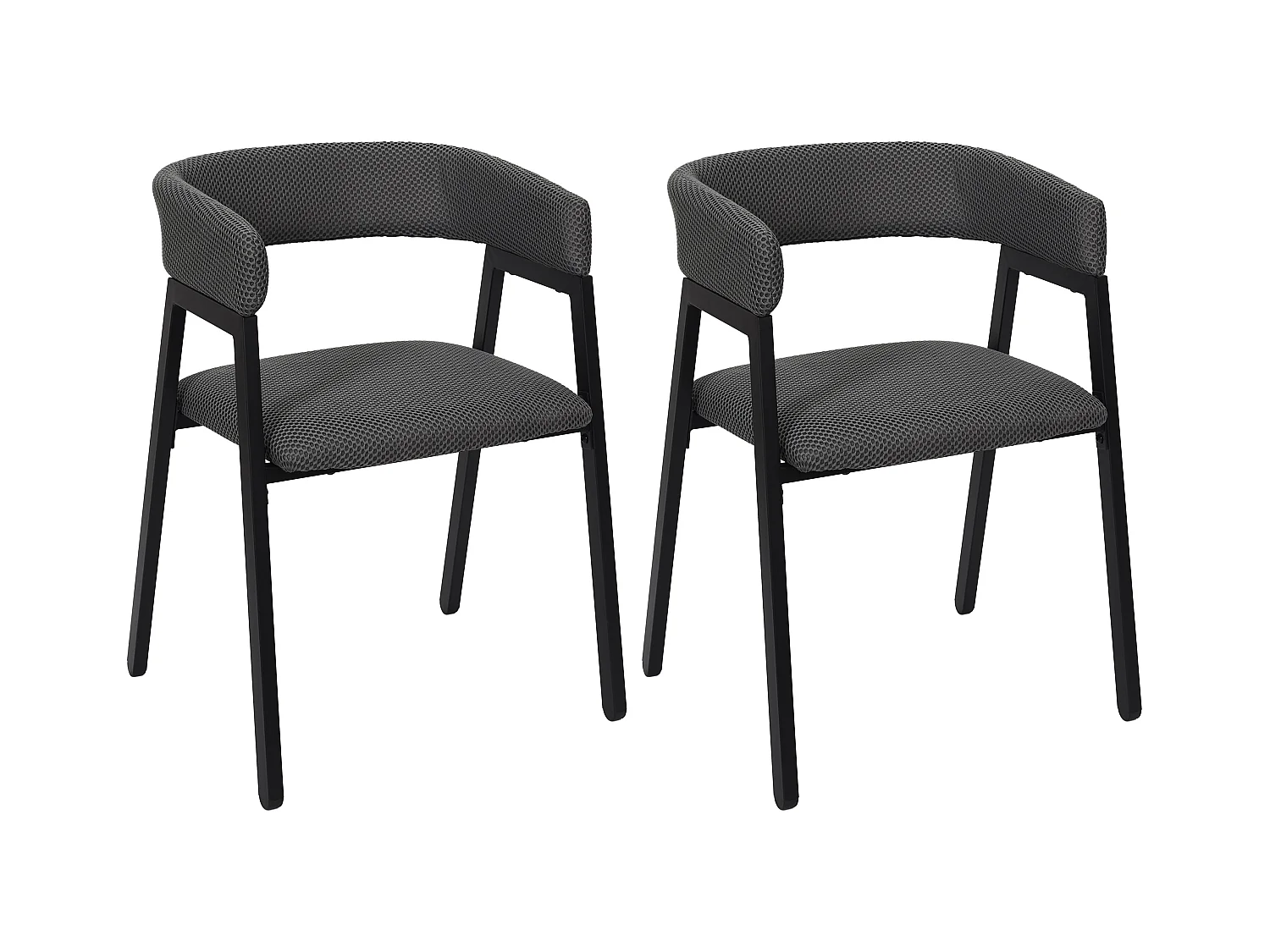 Fauteuil Design Atome Gris - Lot De 2 Gris