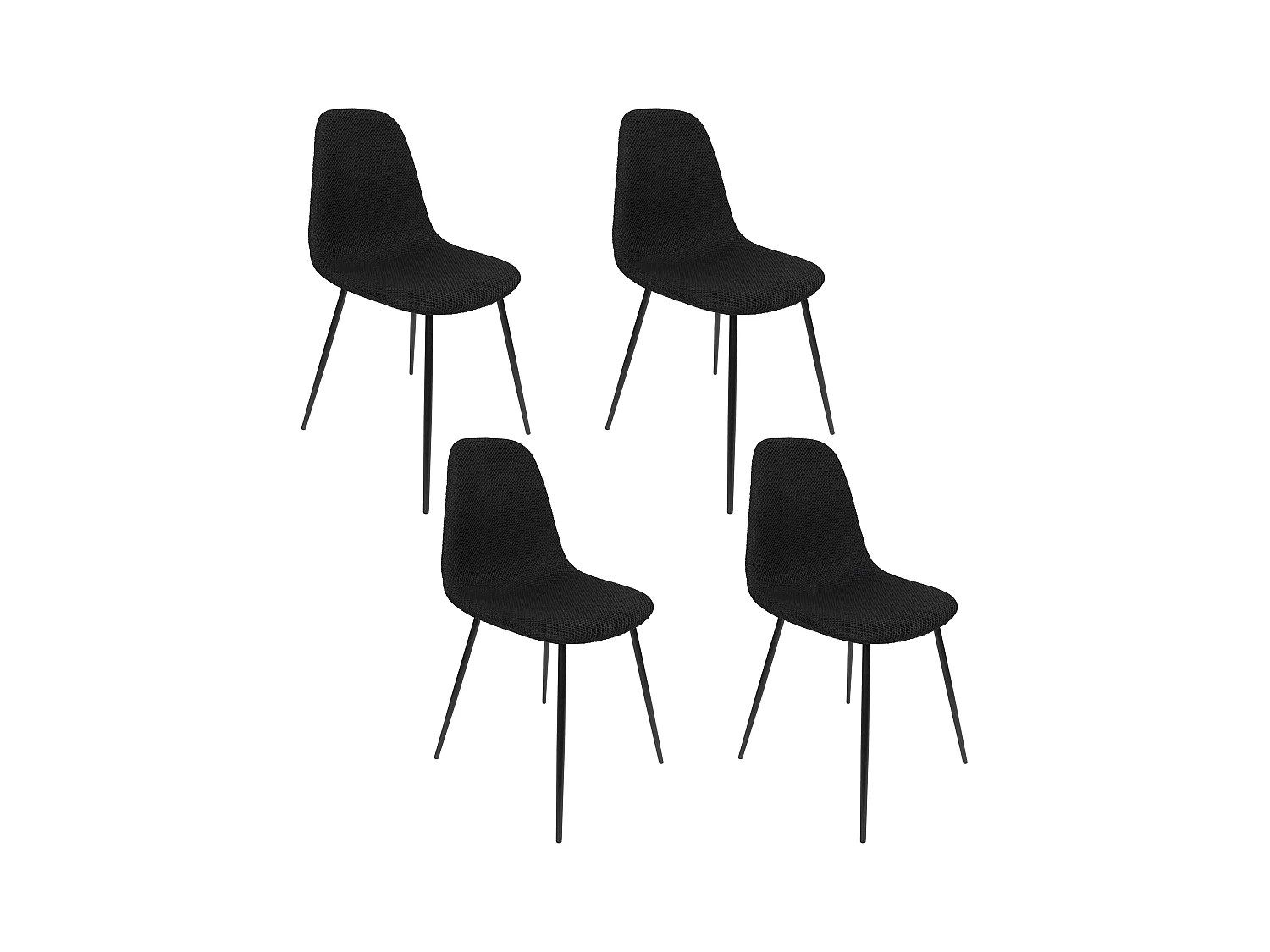 Chaise Atome Noir - Lot De 4 Noir