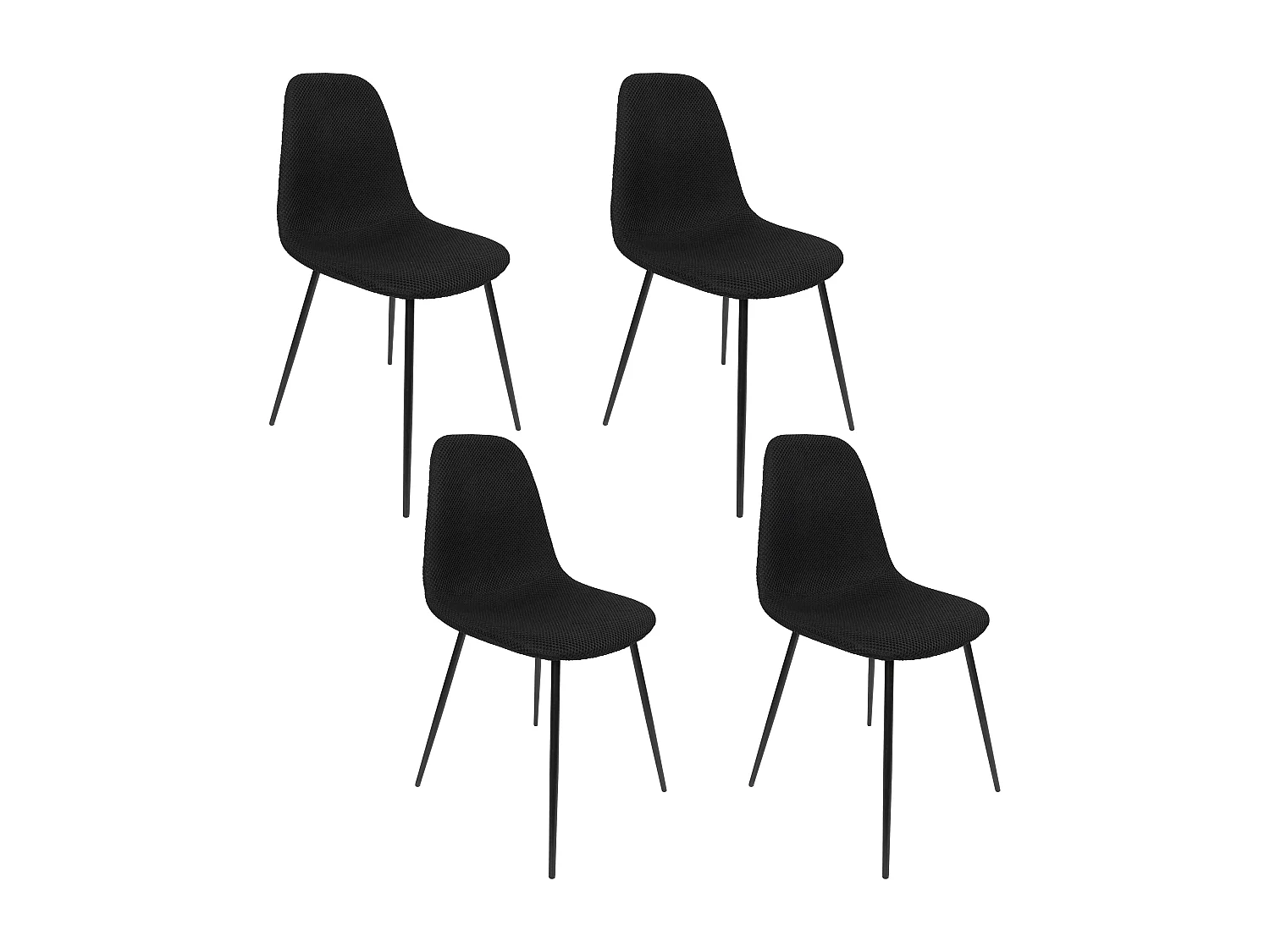 Chaise Atome Noir - Lot De 4 Noir