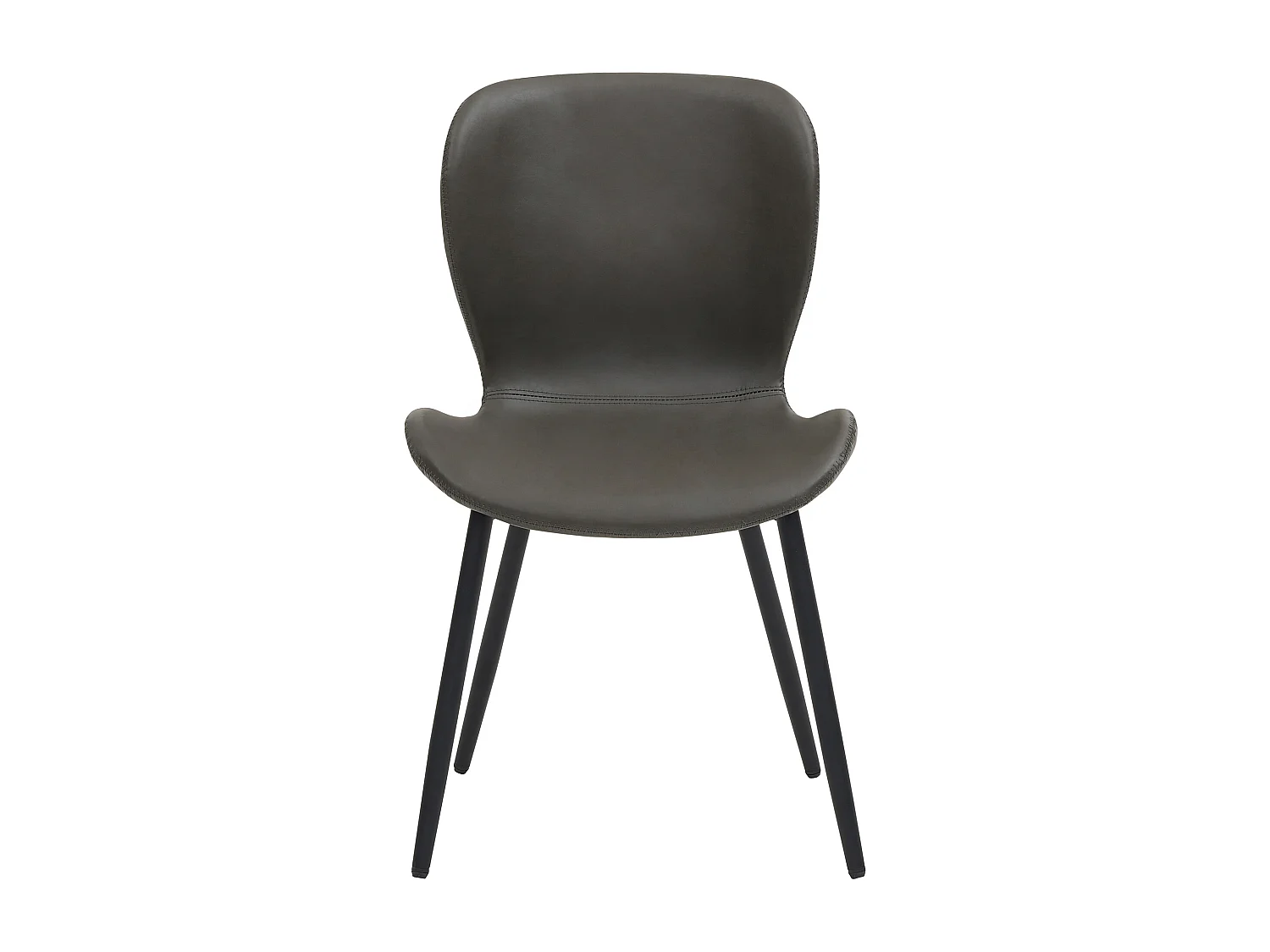 Zestaw 6 krzeseł do jadalni ze skóry PU - 48 x 57 x 80 cm - wzór pikowany i ocynkowane nogi - szary