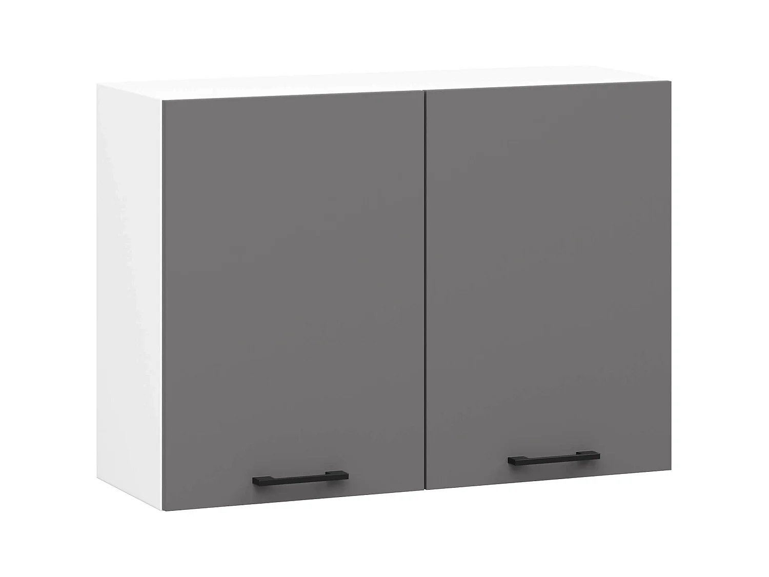 Mobile da cucina pensile sistema AKORD OLIWIA Bianco 80 cm 2 ante inserto frontale Grigio Grafite 80x30x58 cm