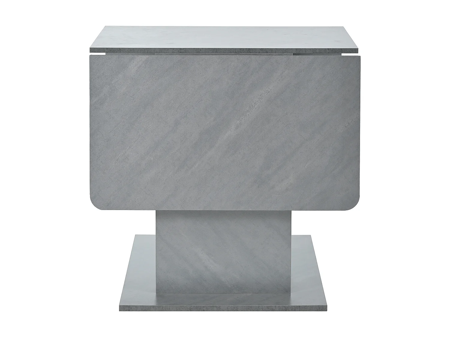 Table à manger pliable avec 2 portes et 1 niche - 50/140 x 78 x 75.6 cm - LEDs - Bois MDF - Gris