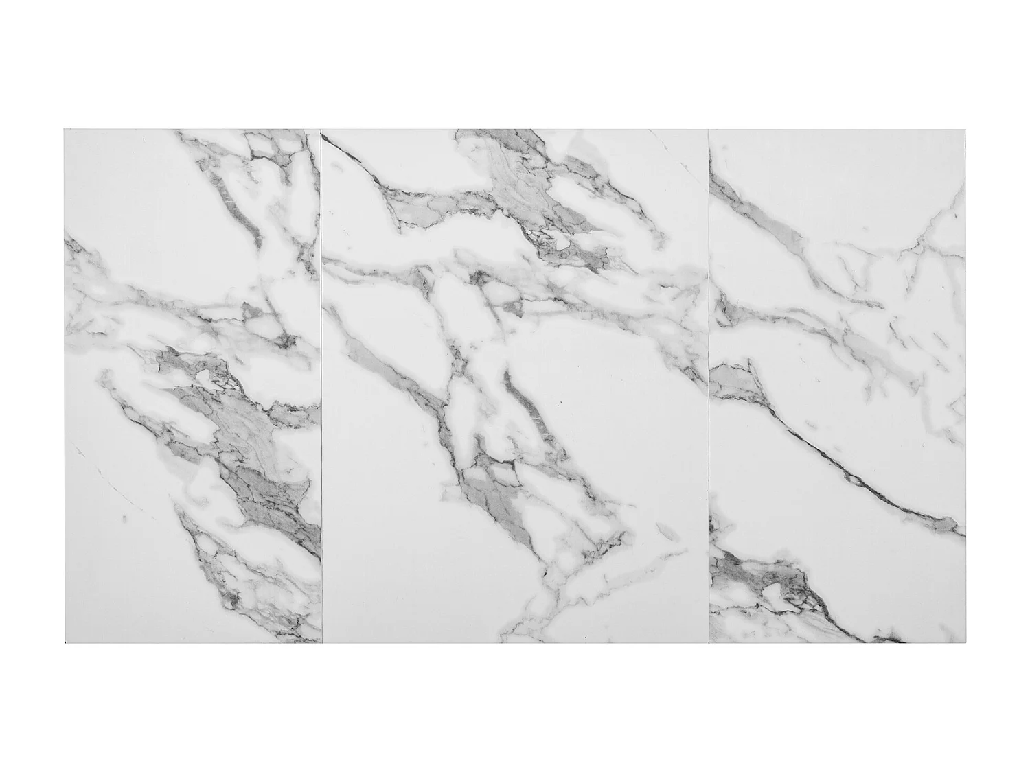 Tavolo da pranzo rettangolare per 4/6 persone - 140 x 80 x 75,5 cm - Gambe in MDF e metallo - Effetto marmo - Bianco