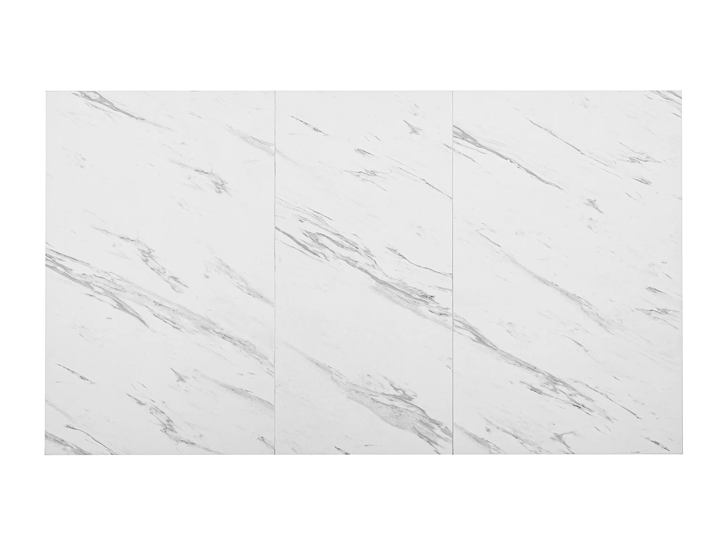 Mesa de jantar retangular para 4 a 6 pessoas - 140 x 80 x 75 cm - MDF e pés de metal dourado - Efeito mármore - Branco + dourado