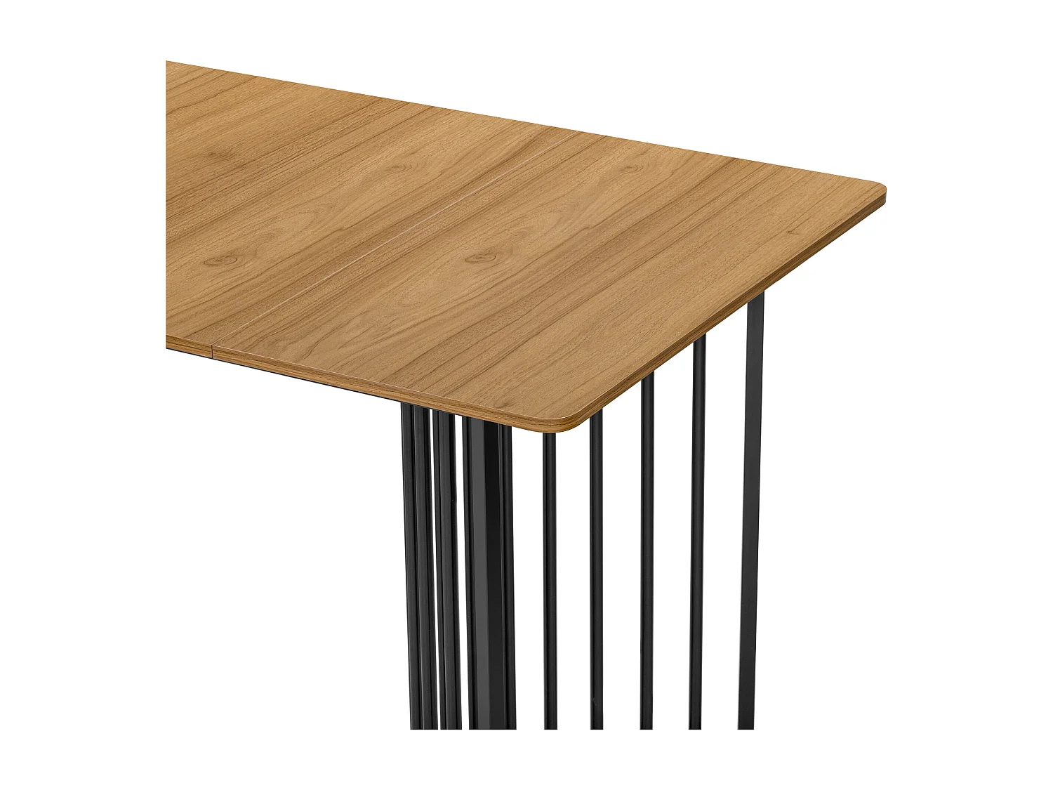 Table à manger rectangulaire 4 à 6 couverts - 140 x 80 x 75 cm - MDF et pièds en métal - pour salle à manger et cuisine - Naturel
