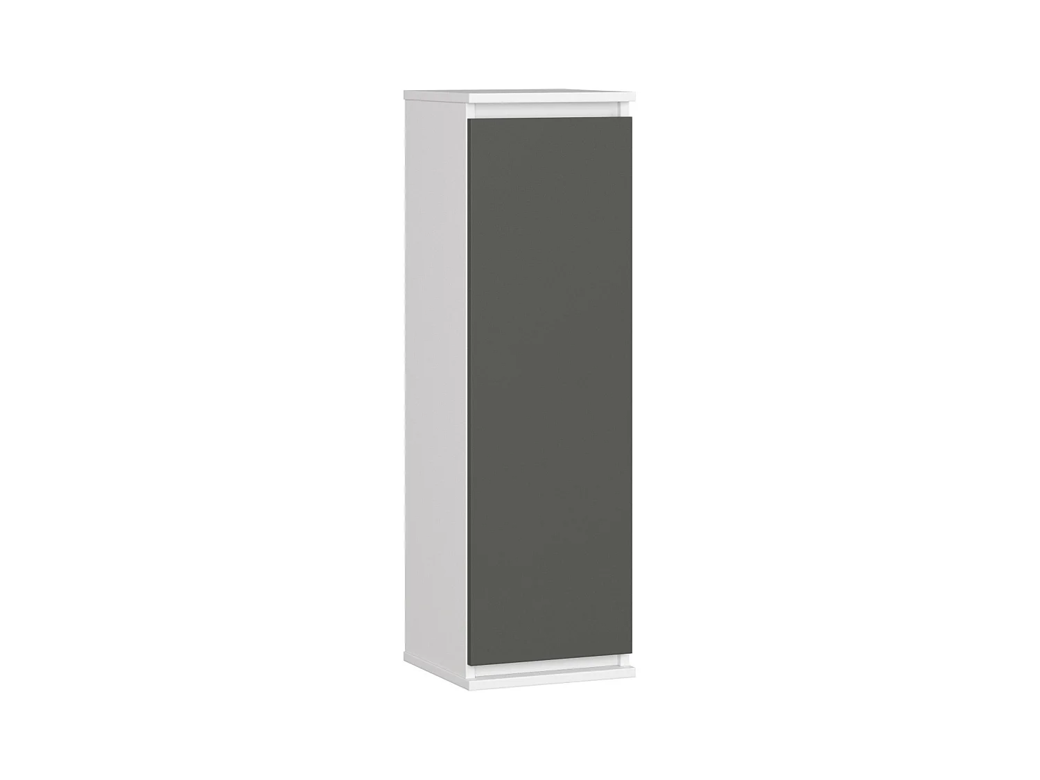 Armoire murale AKORD W30 Blanche 30 cm 1 porte façade Gris Graphite 3 étagères 30x30x99 cm
