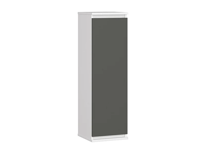 Armoire murale AKORD W30 Blanche 30 cm 1 porte façade Gris Graphite 3 étagères 30x30x99 cm