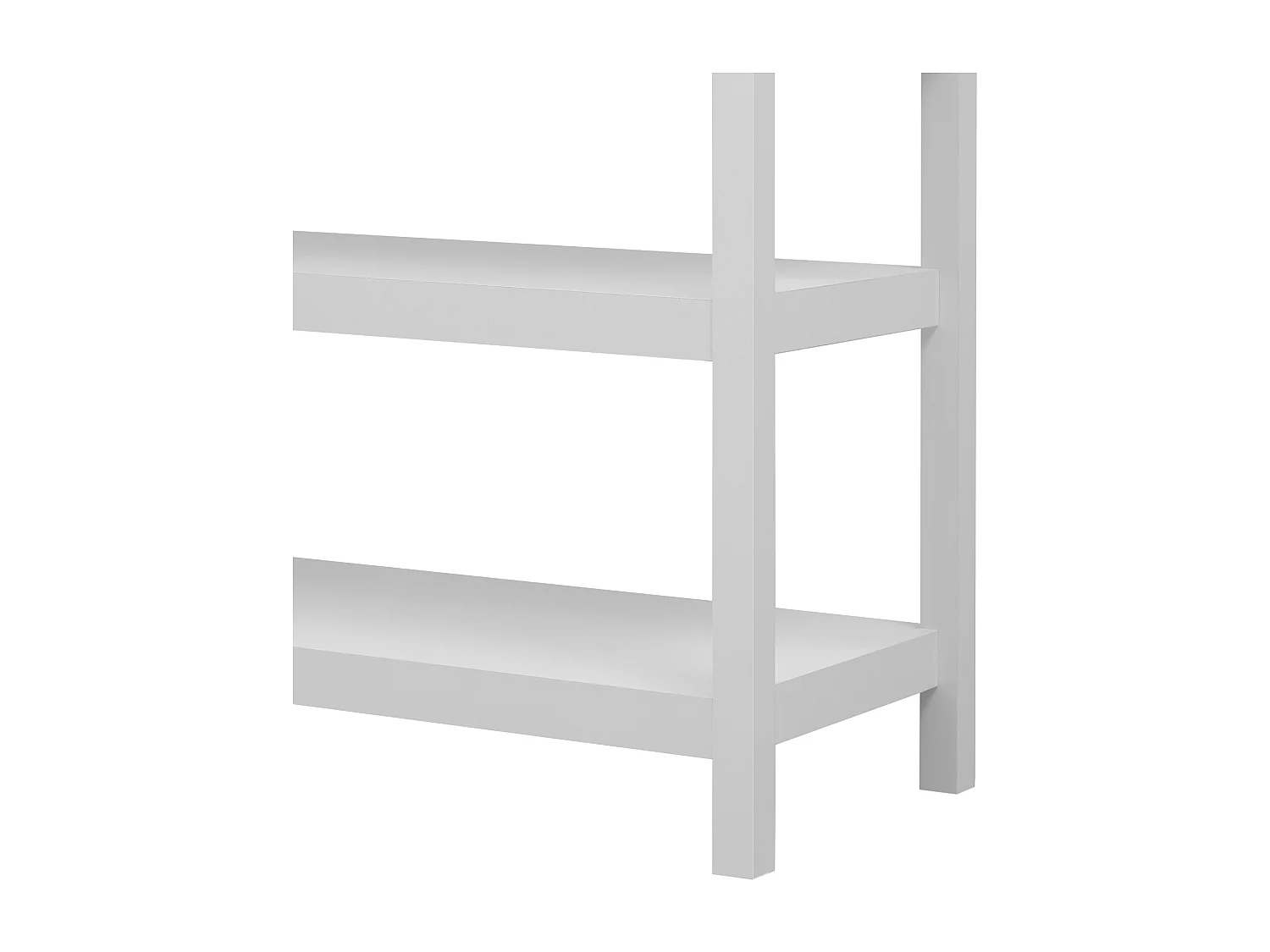Konsola retro z 2 szufladami i 2 półkami - 85 x 35 x 77 cm - drewno MDF - biały + naturalny