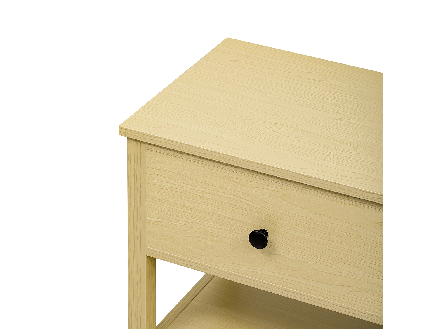 Table console rétro avec 2 tiroirs et 2 étagères - 85 x 35 x 77 cm - Bois MDF - Naturel