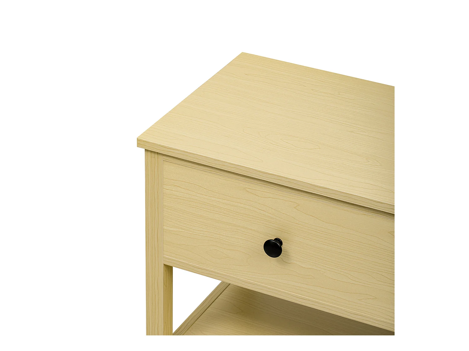 Table console rétro avec 2 tiroirs et 2 étagères - 85 x 35 x 77 cm - Bois MDF - Naturel