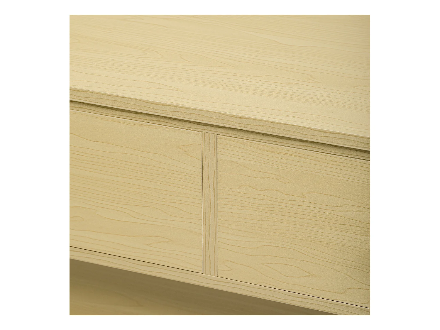 Table console rétro avec 2 tiroirs et 2 étagères - 85 x 35 x 77 cm - Bois MDF - Naturel