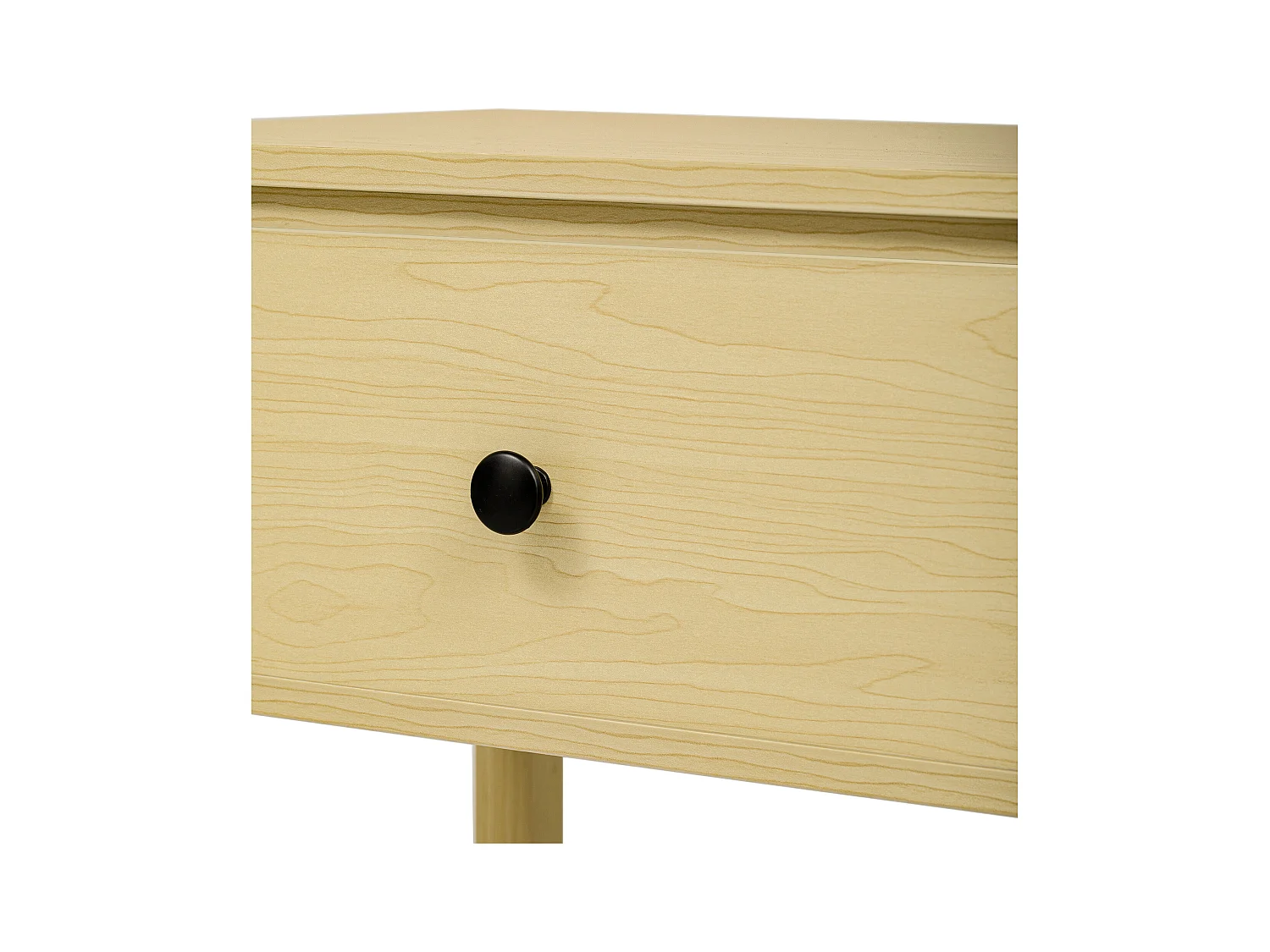 Table console rétro avec 2 tiroirs et 2 étagères - 85 x 35 x 77 cm - Bois MDF - Naturel