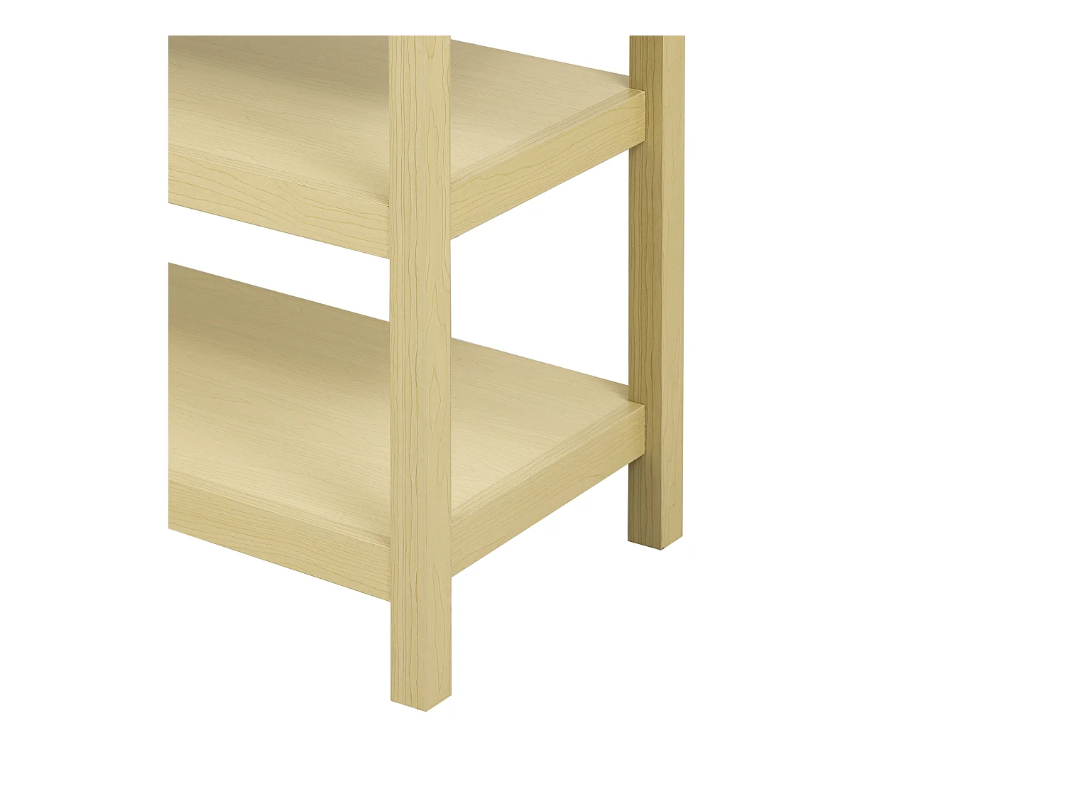 Table console rétro avec 2 tiroirs et 2 étagères - 85 x 35 x 77 cm - Bois MDF - Naturel