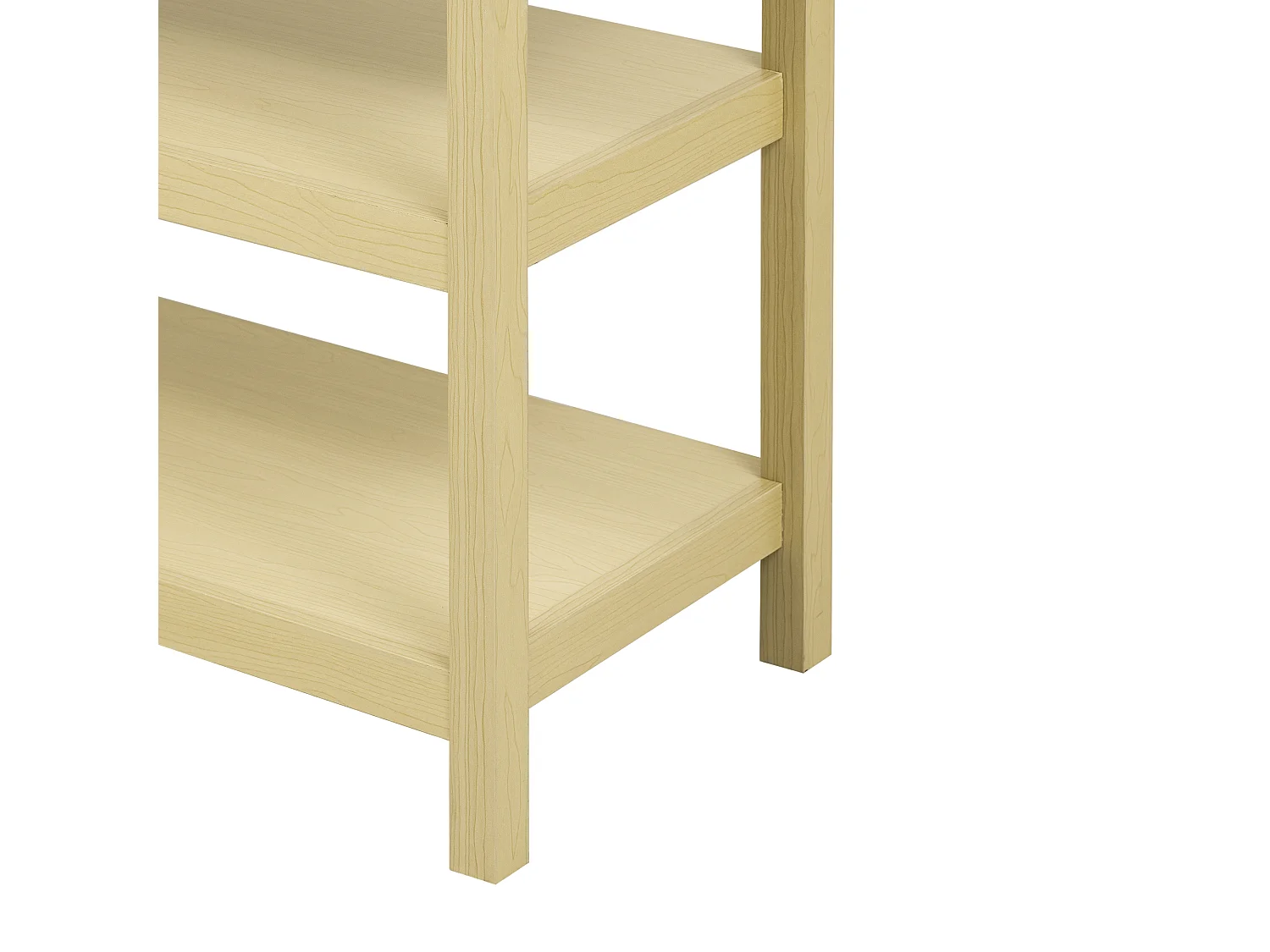 Consolle retrò con 2 cassetti e 2 ripiani - 85 x 35 x 77 cm - Legno MDF - Naturale