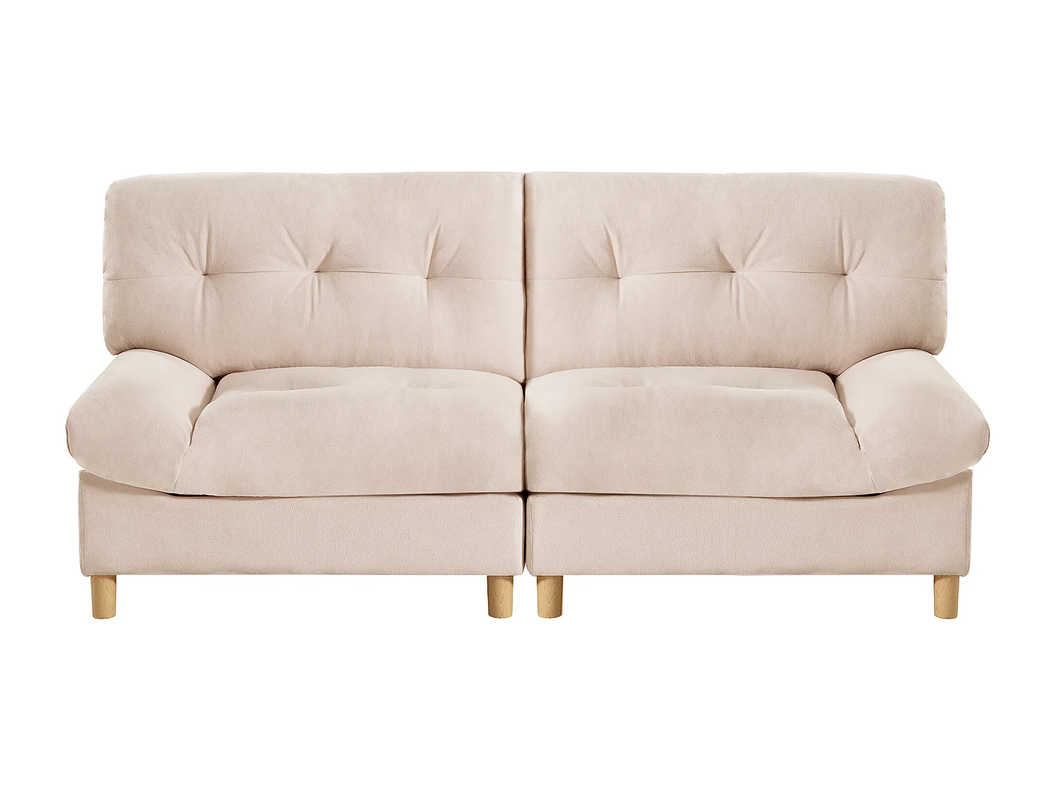 Sofá de 2 lugares em forma de nuvem - 201 x 85 x 90 cm - Veludo Teddy - para sala de estar - Bege