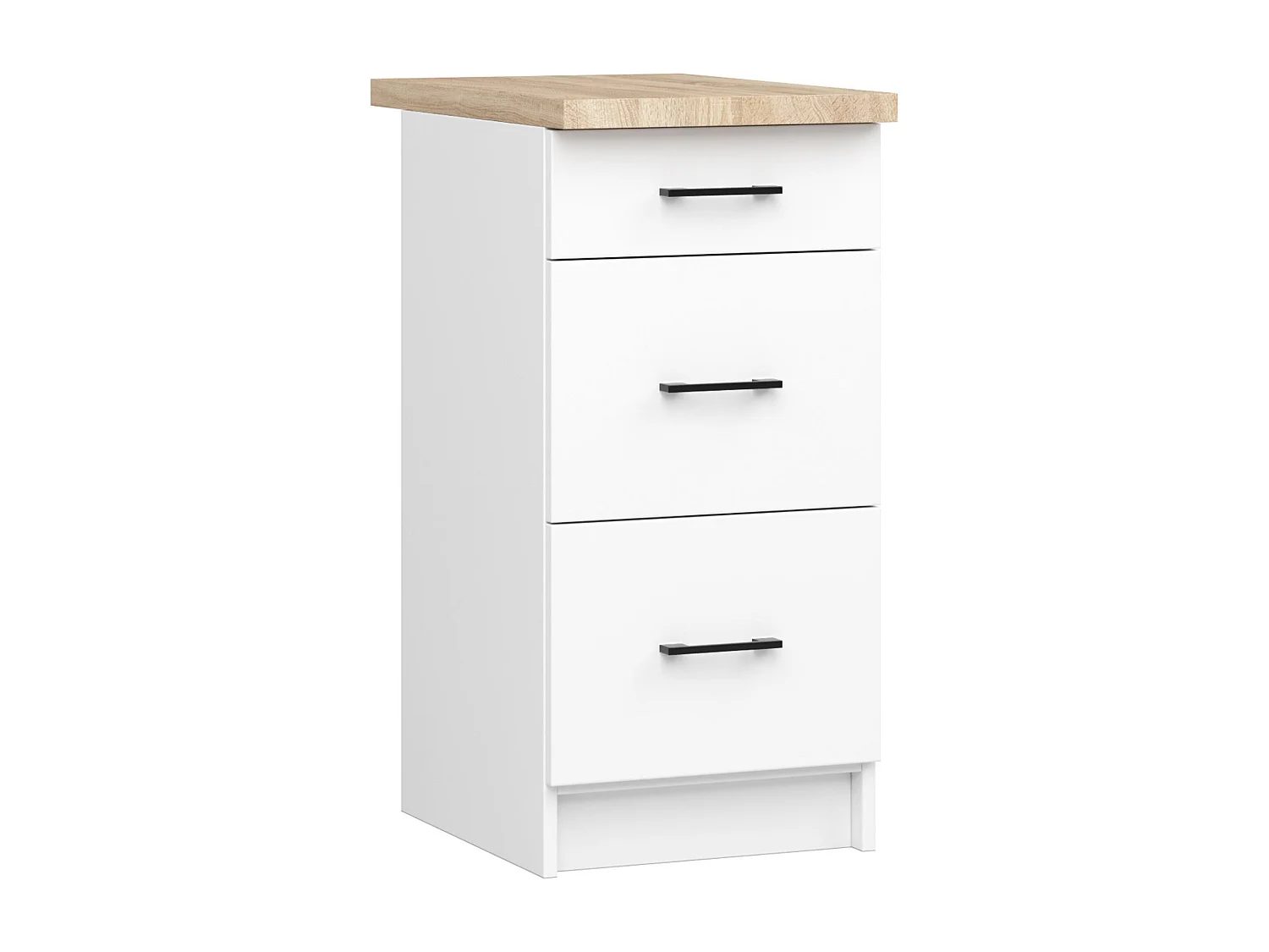 Keukenkast modulaire OLIWIA S40 met Verkblad / Onderkast met 3 Lades / AKORD Furniture Factory / Wit / 40 x 85 x 46 cm