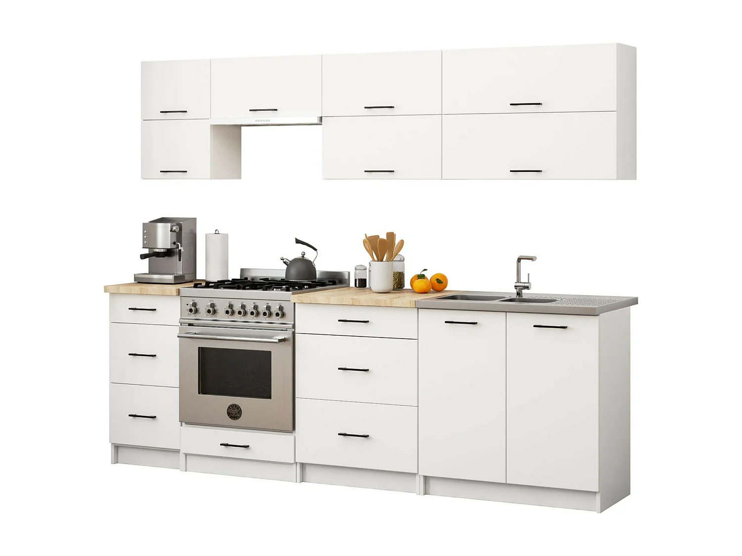 Keukenkast modulaire OLIWIA S40 met Verkblad / Onderkast met 3 Lades / AKORD Furniture Factory / Wit / 40 x 85 x 46 cm