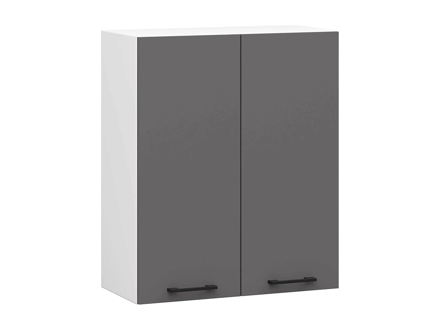 Armoires de cuisine haute AKORD W60 OLIWIA H720 Blanc 60 cm 2 portes façade Gris Graphite 2 étagères 60x30x72 cm