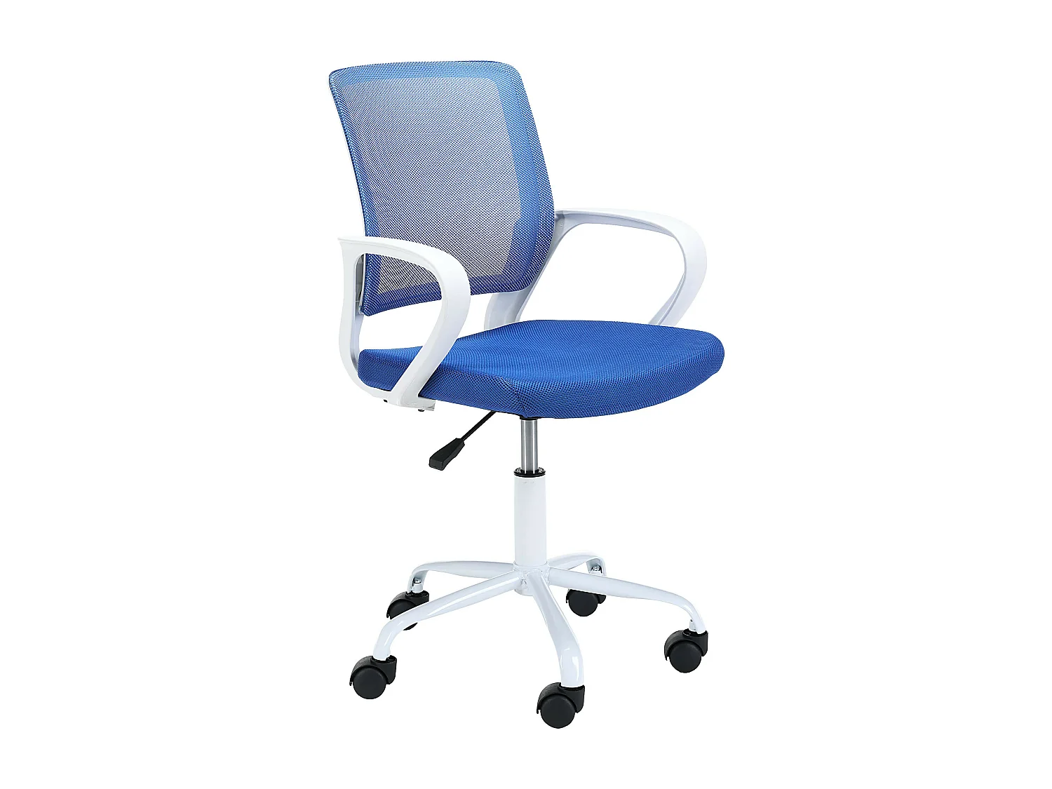 Silla de escritorio infantill FD6 de tela Blanco y Azul