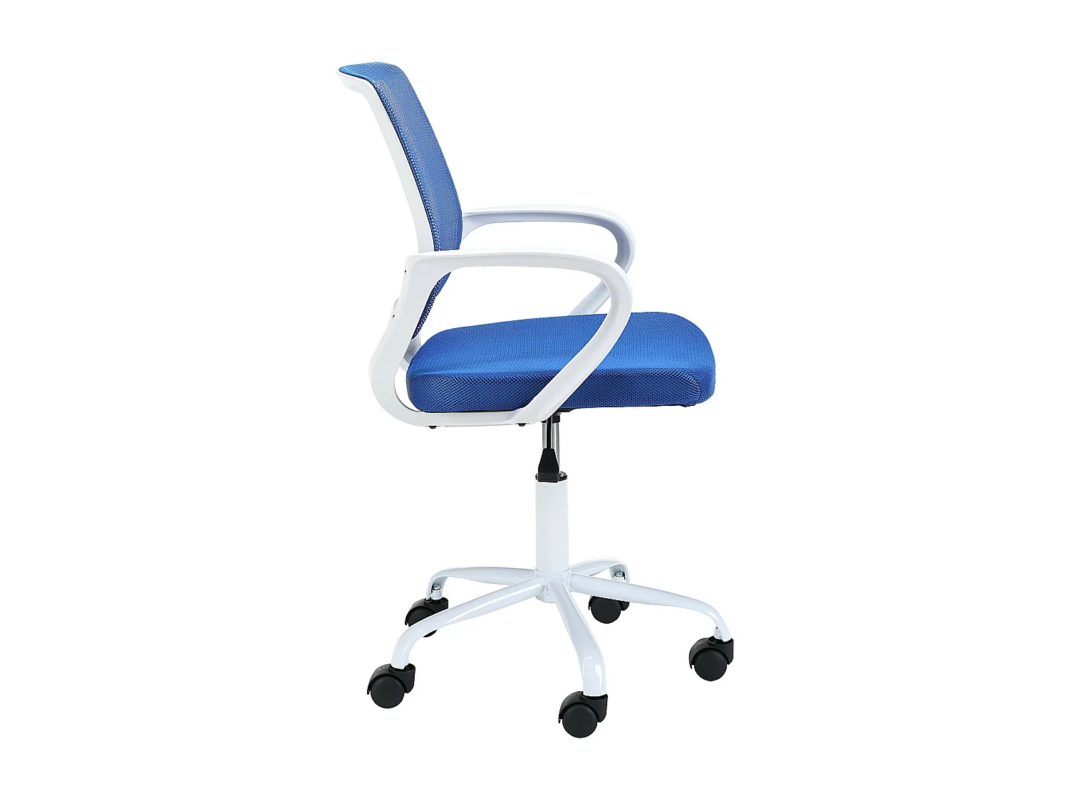 Silla de escritorio infantill FD6 de tela Blanco y Azul