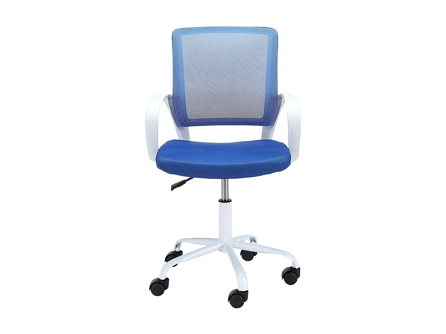 Silla de escritorio infantill FD6 de tela Blanco y Azul