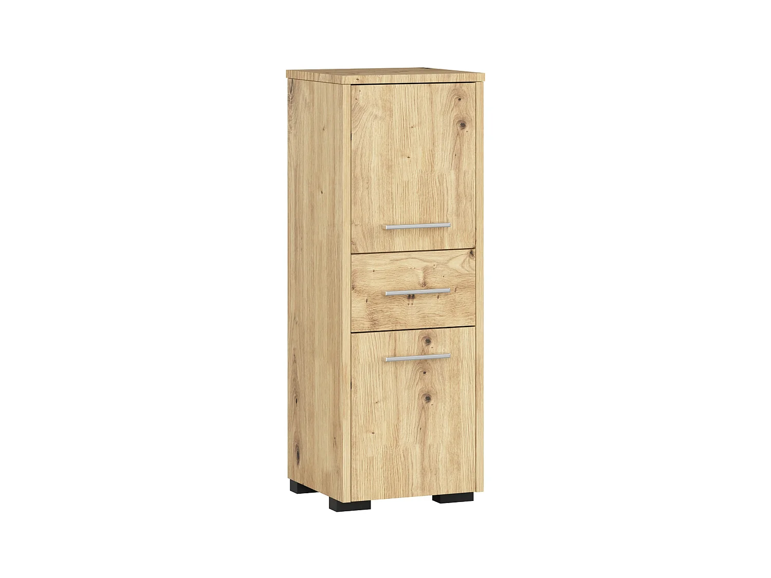 Colonne salle de bains AKORD FIN Chêne Artisan 30 cm 2 portes 1 tiroir façade Chêne Artisan 3 étagères 30x30x85 cm
