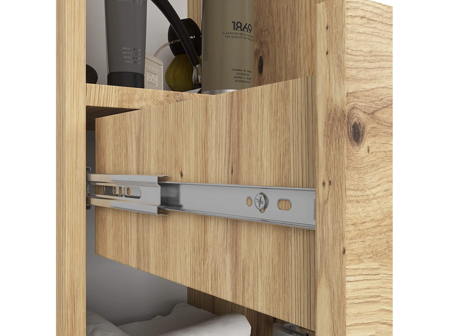 Columna de baño AKORD FIN Roble Artisan 30 cm 2 puertas 1 cajón 5 estantes 30x30x140 cm