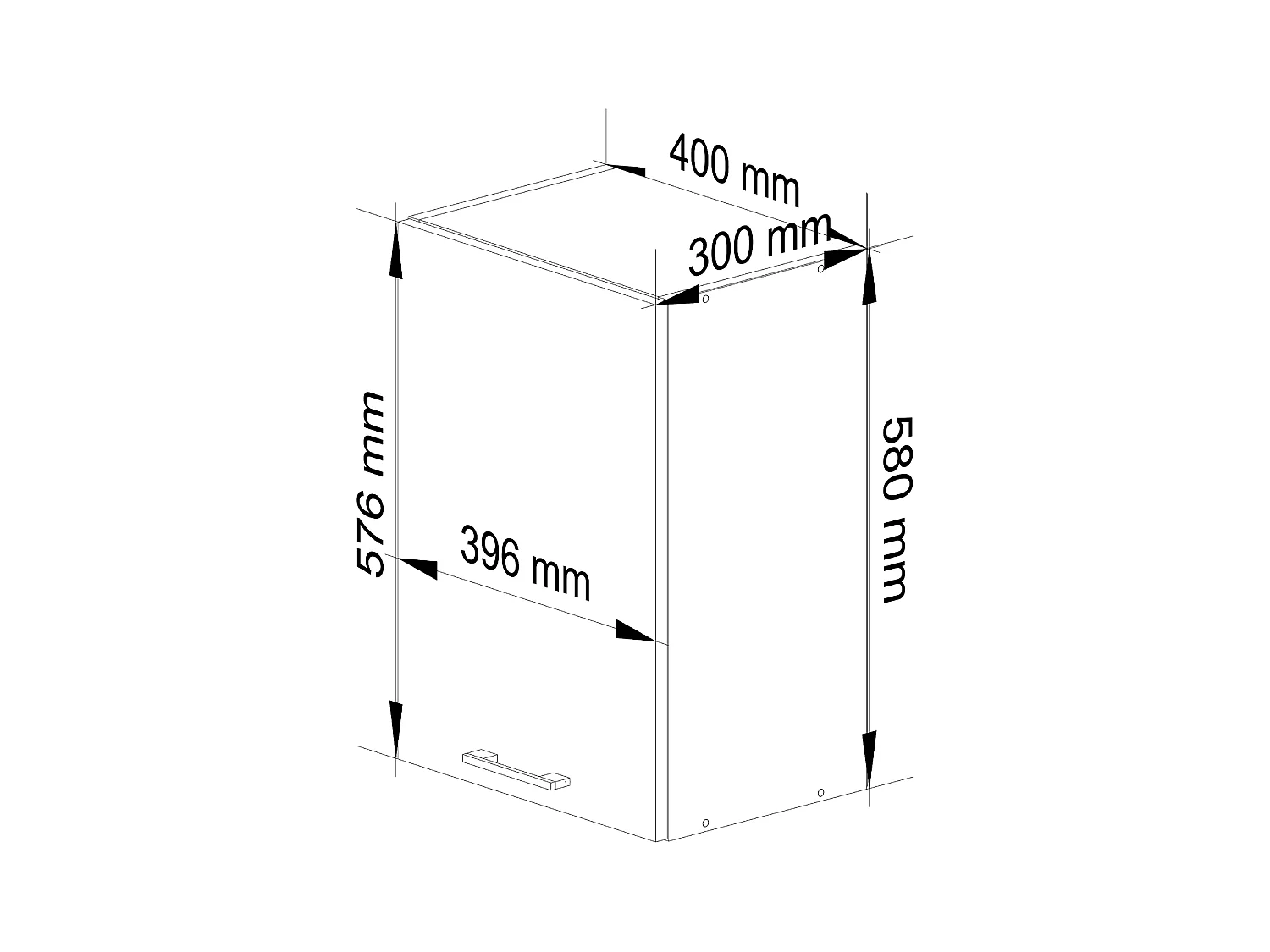 Hängeschrank Küchenschrank AKORD OLIWIA modular W40 Weiß 40 cm Tür 2 Ebenen Front Graphitgrau B40 x H58 x T30 cm