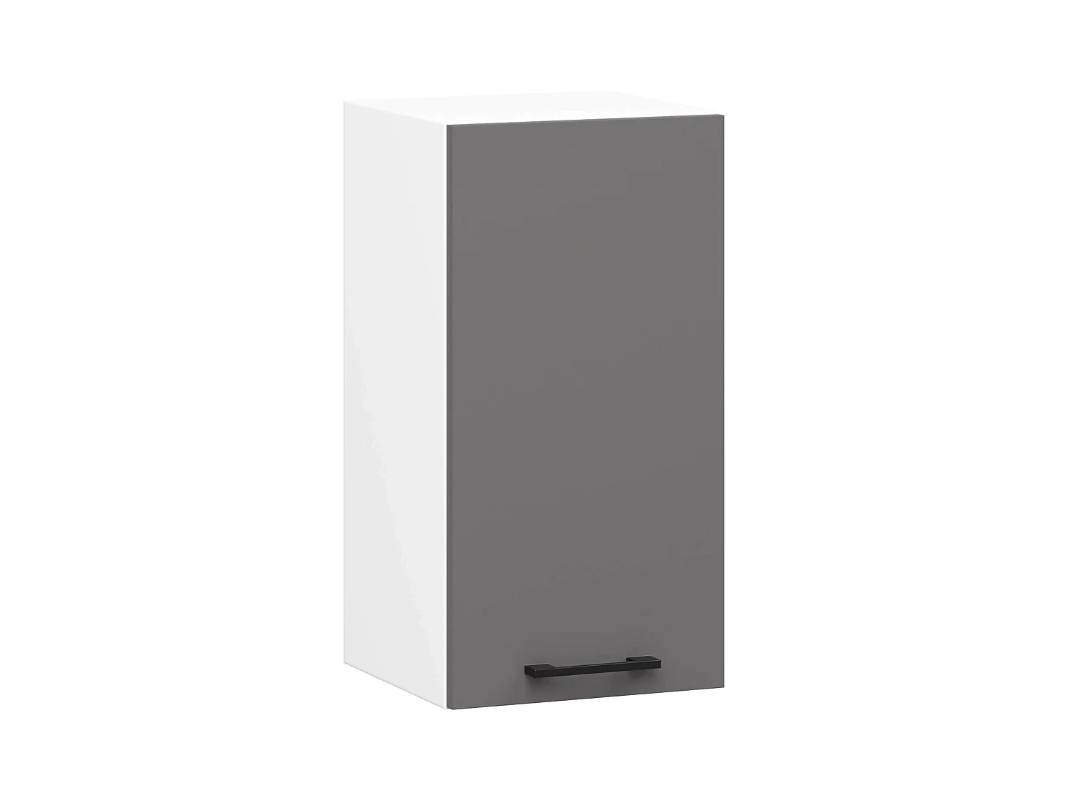 Armoires de cuisine haute AKORD W30 OLIWIA Blanc 30 cm 1 porte façade Gris Graphite 2 étagères 30x30x58 cm