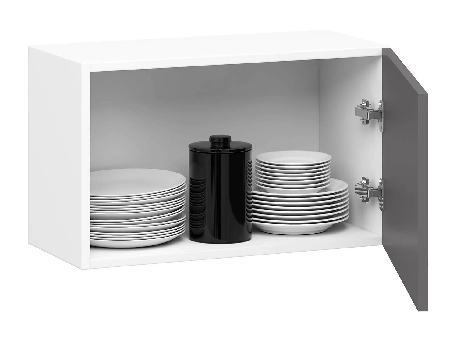 Armoires de cuisine haute AKORD W60 hotte OLIWIA Blanc 60 cm 1 porte couleur Gris Graphite 1 étagère 60x30x29 cm