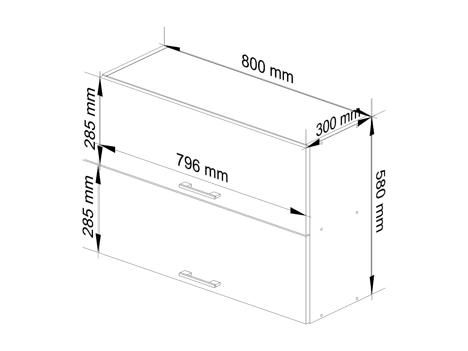 Armoires de cuisine haute AKORD W80 OLIWIA G2 Blanc 80 cm 2 portes façade Gris Graphite 2 étagères 80x30x58 cm
