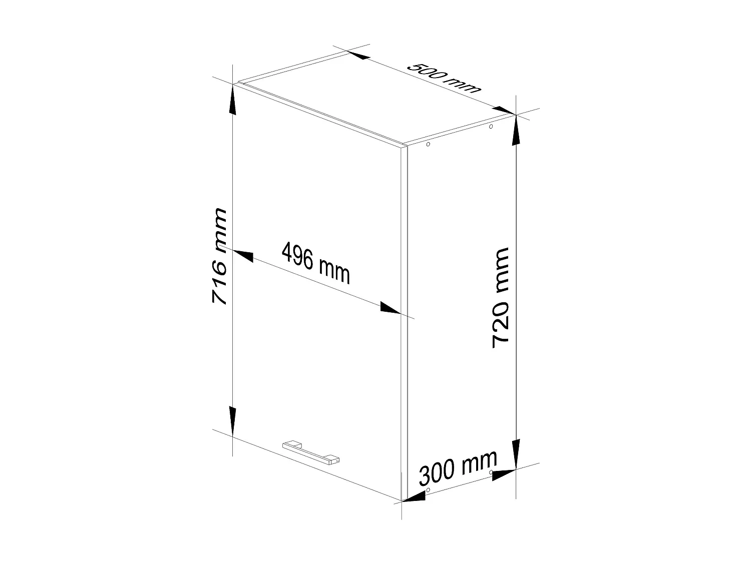 Keukenkast modulaire OLIWIA W50 met 1 Deur / Hangkast / Bovenkast / AKORD Furniture Factory / Wit - Grafietgrijs / 50 x 72 x 30 cm