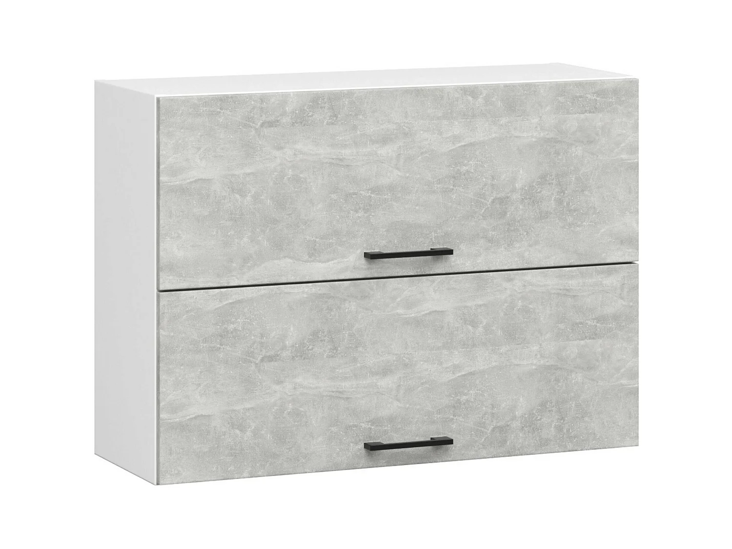 Armoires de cuisine haute AKORD W80 OLIWIA G2 Blanc 80 cm 2 portes façade Béton 2 étagères 80x30x58 cm