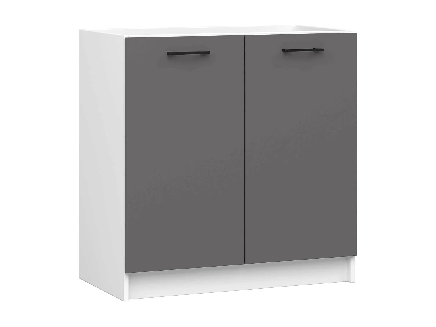 Onderkast voor Spoelbak OLIWIA S80 / Keukenkast modulaire / AKORD Furniture Factory / Wit - Grafietgrijs / 80 x 82 x 46 cm