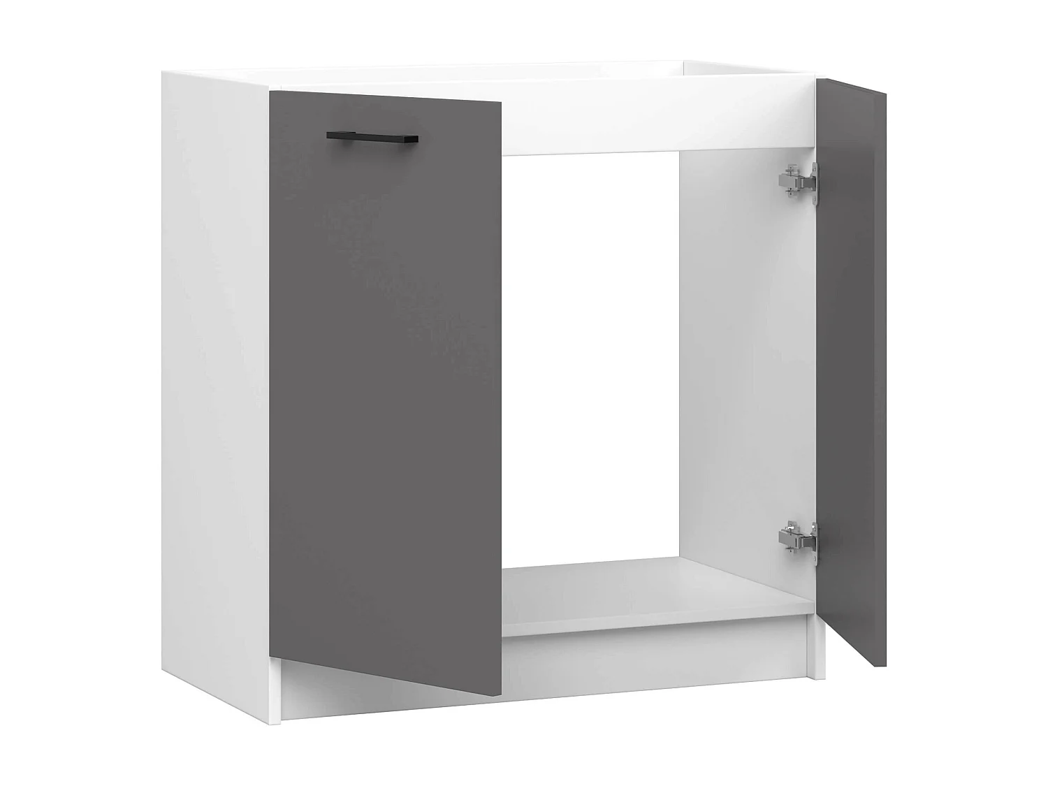 Onderkast voor Spoelbak OLIWIA S80 / Keukenkast modulaire / AKORD Furniture Factory / Wit - Grafietgrijs / 80 x 82 x 46 cm
